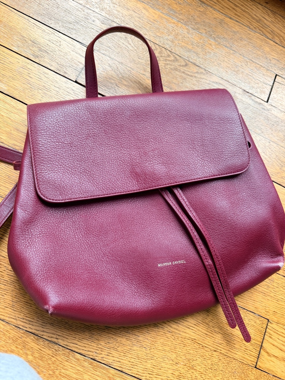 Mansur Gavriel Burgundy Leather Top-Handle Shoulder Bag